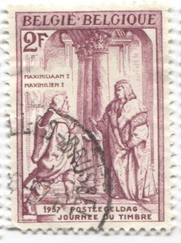 1957 Бельгия.День марки.Король Максимилиан 1 1м.гаш