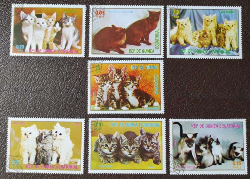 Гвинея Экваториальная 1976 фауна кошки. Гашение.