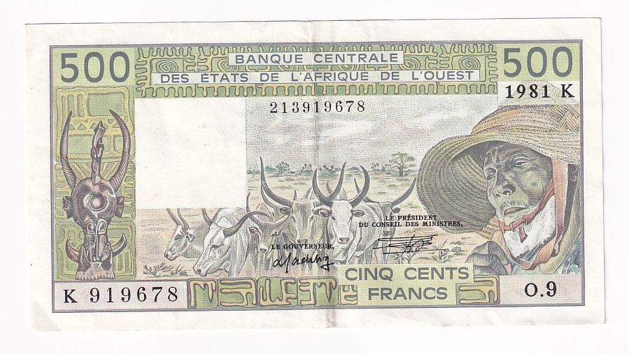 Западная Африка Сенегал K Банкнота 500 франков 1981 год 213919678 VF+ (42289)