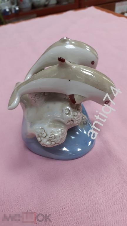 Дельфины. Фарфор. Сысерть. (П7349)