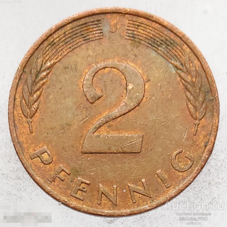 Германия 2 пфеннига 1994 "J"