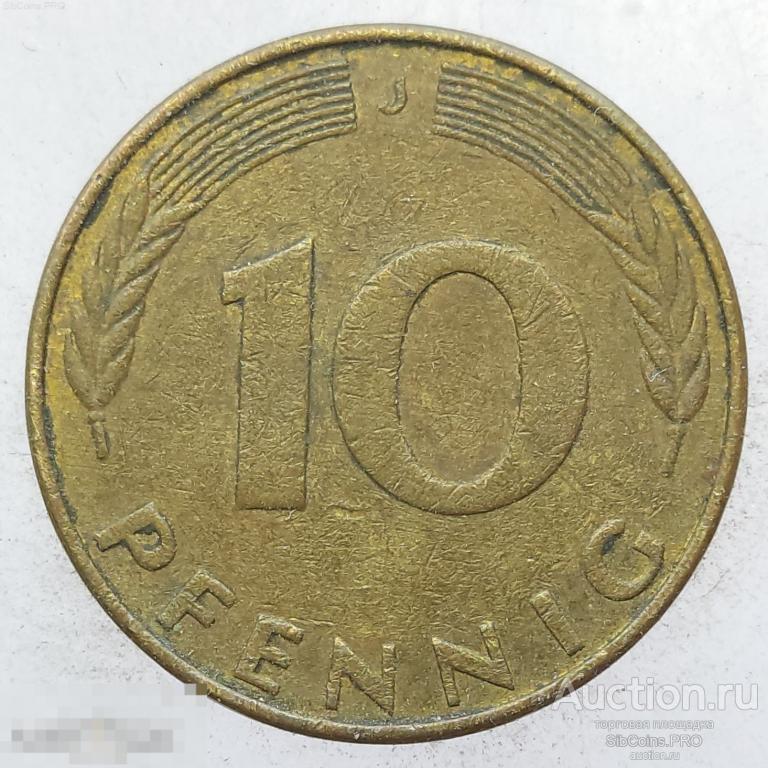 Германия, ФРГ 10 пфеннигов, 1990 (J)