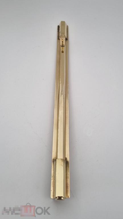 Огромный старинный оконный шпингалет. 36-58,5 см. Латунь.  (В21239)