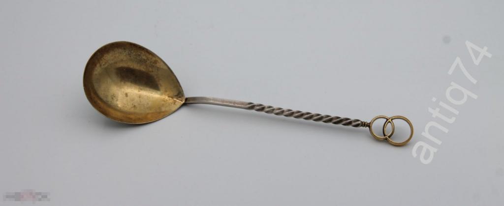 Большая свадебная ложка. Серебро, 916 проба.   (в19643)