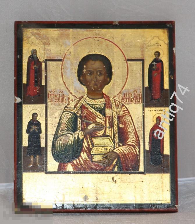 Икона Пантелеймон Целитель. Золото. (18202)