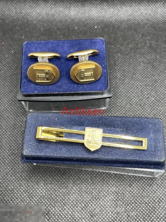 Комплект запонки и зажим Новый Свет