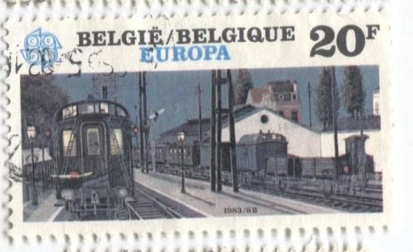 1983 Бельгия.Европа. Картина П.Дельво ЖД Станция 1м.гаш