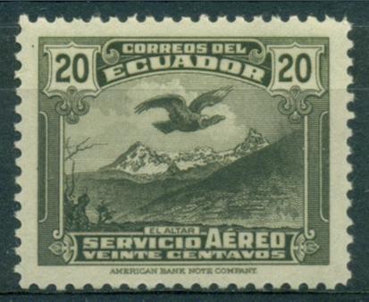 Ecuador Эквадор 1937 фауна хищные птицы кондор * LH (5-2)
