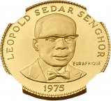Сенегал. 500 Франков 1975 г. Золото. 7.96 г*0.917 0.2347 oz. СЛАБ NGC MS 69!