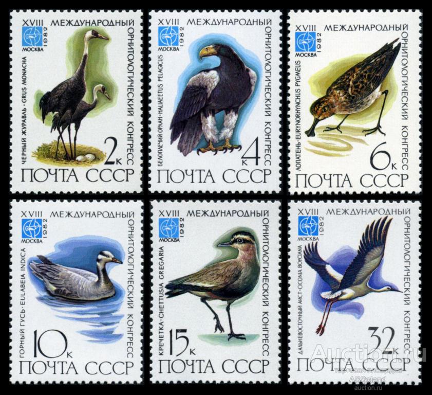 СССР 1982. 5299-5304. Фауна. Птицы.