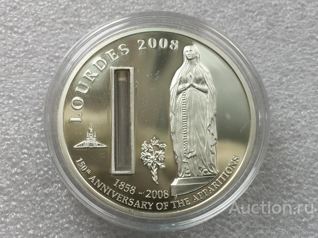 Палау 1 доллар 2008 Богоматерь Лурдская 150 лет явления Статуя