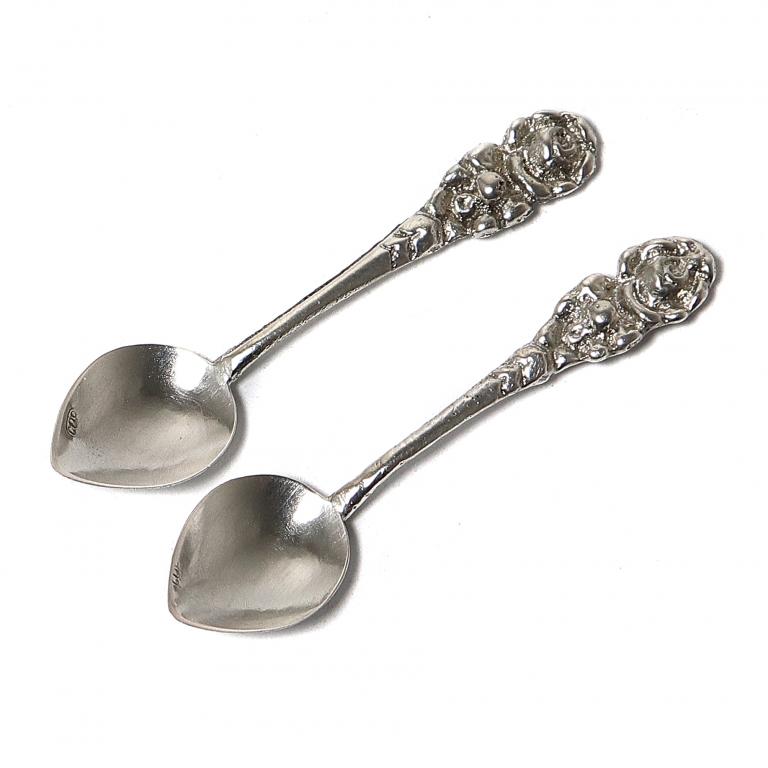 Серебряные ложки для соли и специй, 2 шт​. Европа