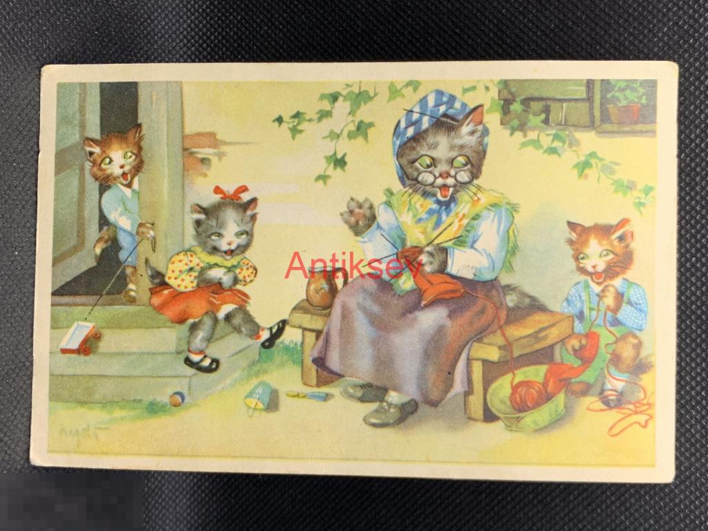 Открытка Эстония Коты 1940-е