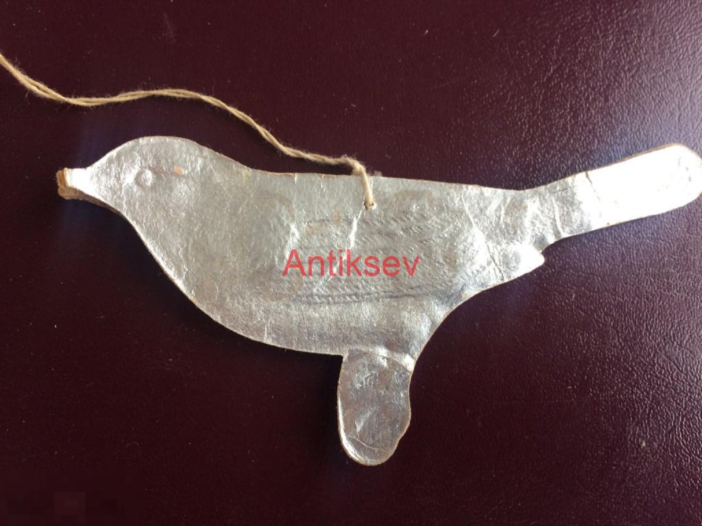 Ёлочная игрушка СССР картонаж птичка птица