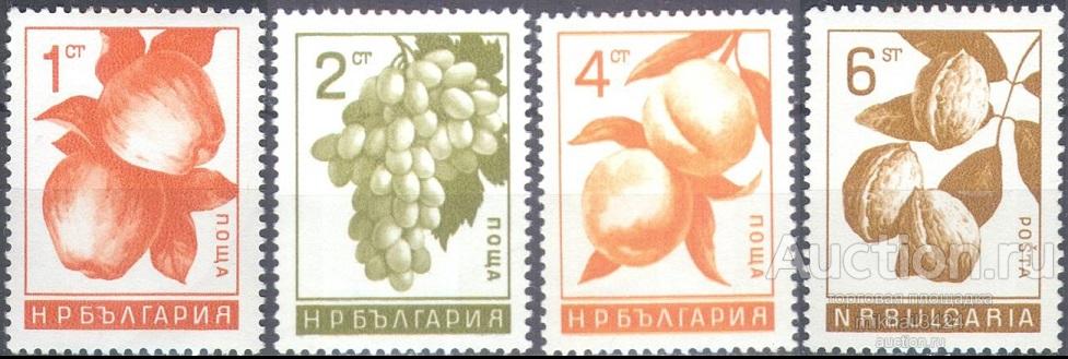 С7204 ✅ Флора Растения Деревья Фрукты Орехи 1965 Болгария 4м нп/с **
