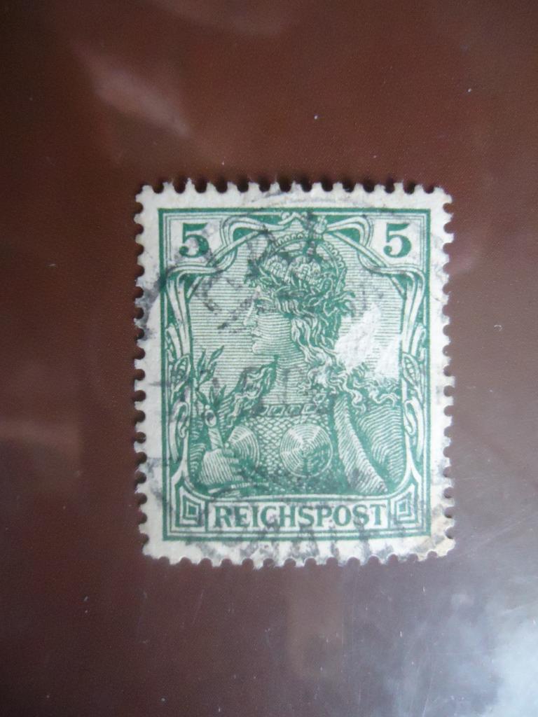 1900 г.  Германия    гаш. без клея.  тонкое место.