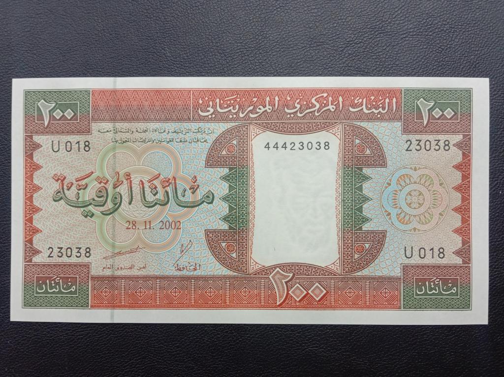 Мавритания 200 угия 2002г.    UNC      Р.5j