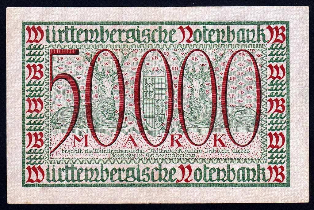 Германия 50000 марок 1923 г Штутгарт НОТГЕЛЬД....VF++