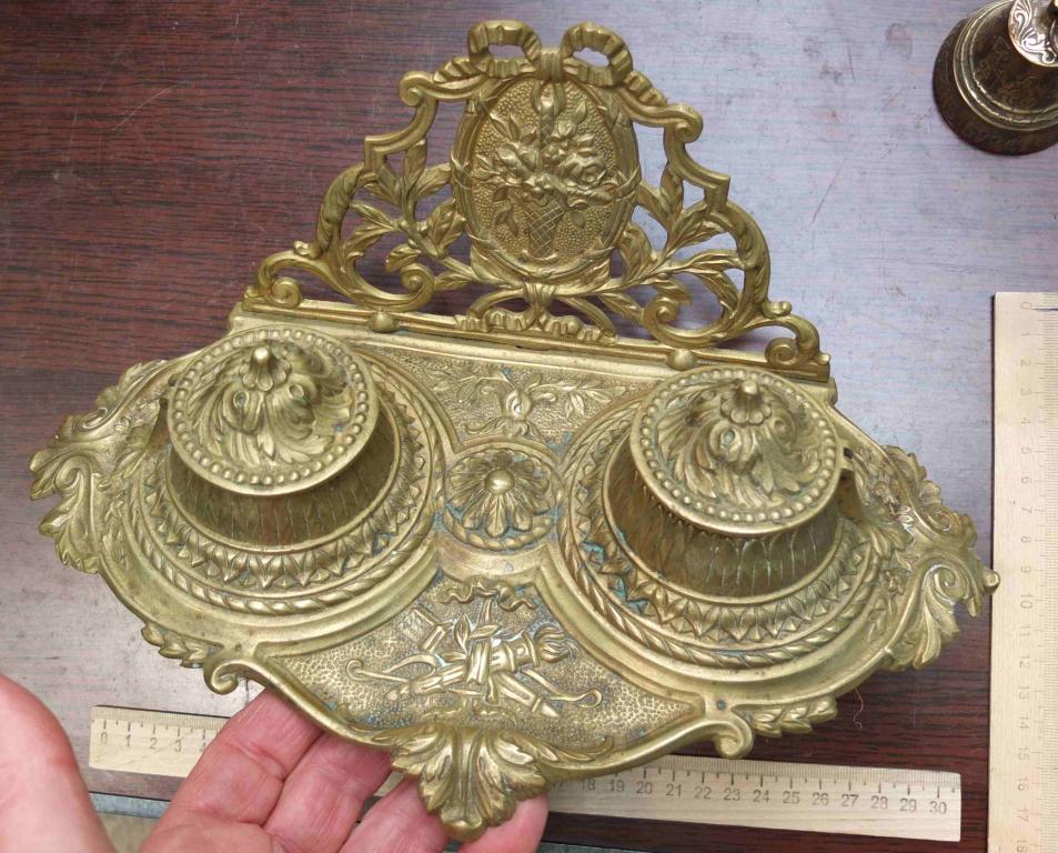 бронзовый письменный прибор, золочение, Европа, 1852 год