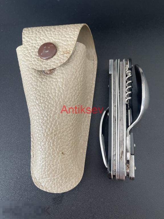 Нож Турист Москва складной разборный ложка вилка штопор консервный в чехле