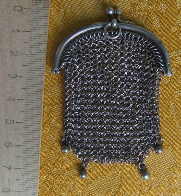 серебряный нашейный кошелёк, серебро 84 проба