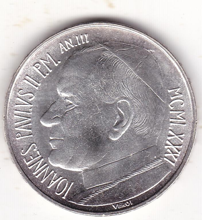 Ватикан 500 лир 1981 Иоанн Павел 2 UNC