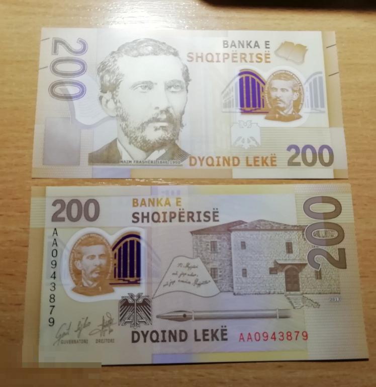 4.144 Албания 200 лек 2019 полимер UNC