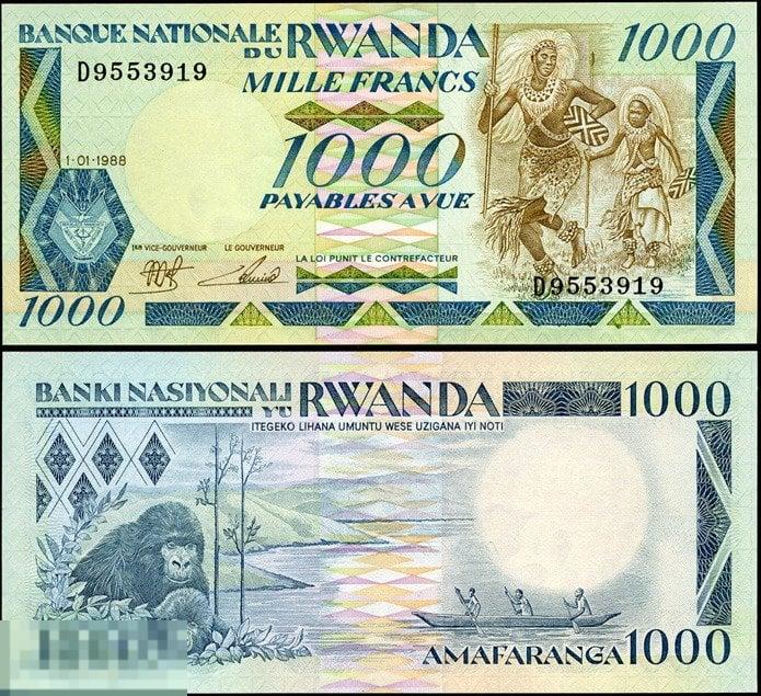 5.219 Руанда 1000 франков 1988 UNC