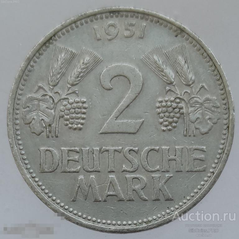 Германия,  2 марки, 1951 "D"