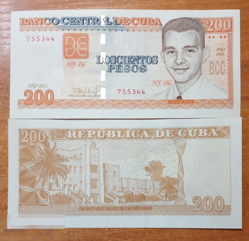 3.169 Куба 200 песо 2022 г P-130f UNC