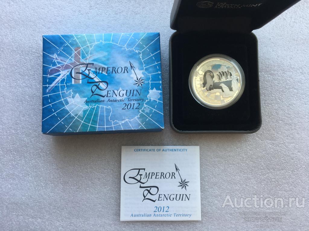 Австралия 1 доллар 2012 Императорский пингвин Австралийская Антарктическая территория СЕРЕБРО