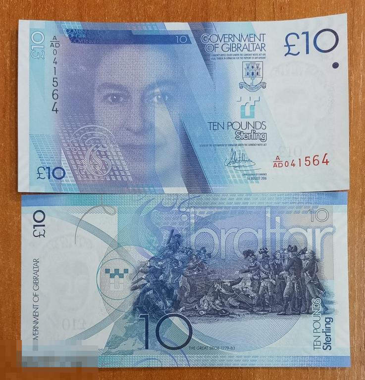 Гибралтар 10 фунтов 2016 UNC