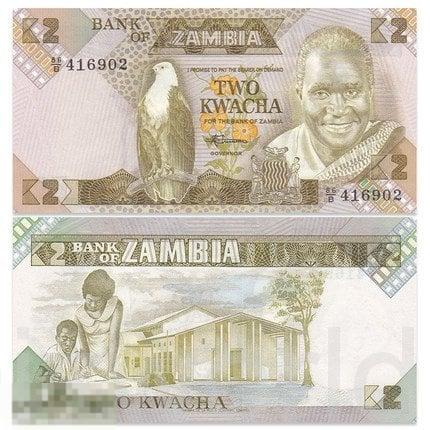 2.50 Замбия 2 квача 1980-1988 год пресс UNC