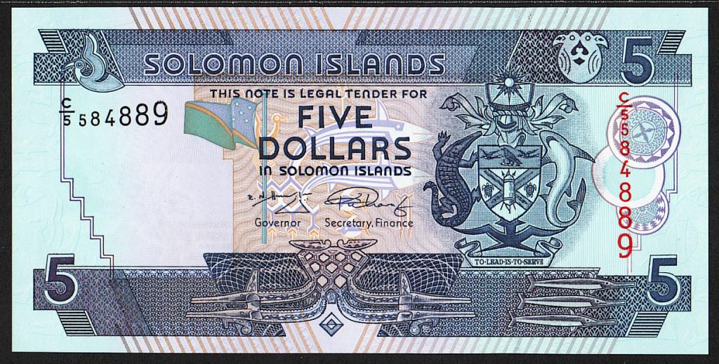 Соломоновы о-ва. 5 долларов. 2006. UNC. Пресс. В1-4882