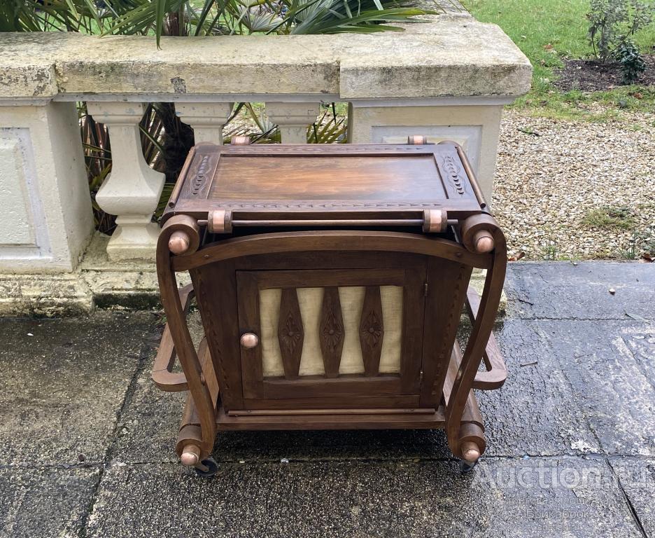 Старинный сервировочный стол стиль Ар нуво 1920г. Поднос Бар