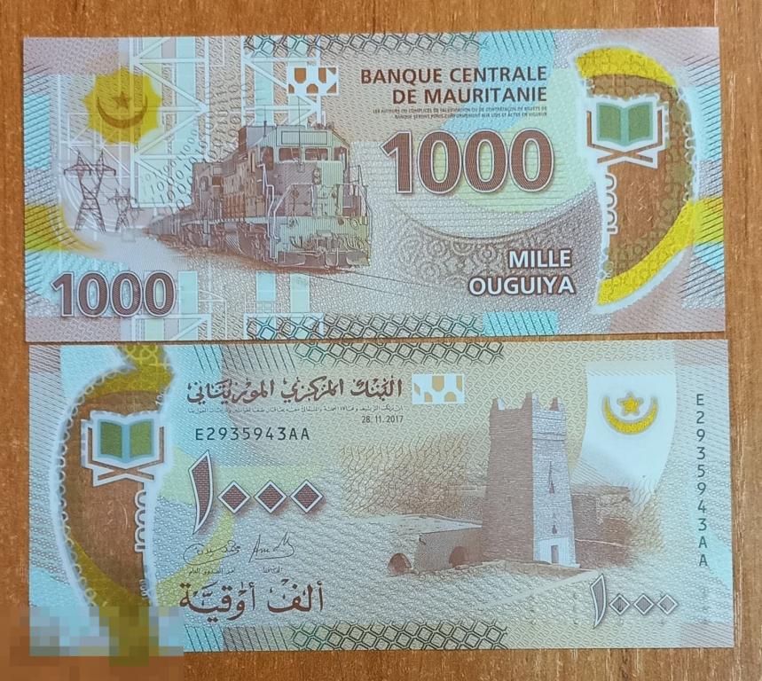 3.328 Мавритания 1000 угий 2017 полимер UNC