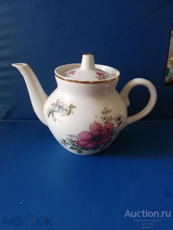 ЧАЙНИК Заварочный ЦВЕТОЧКИ времён СССР Кузяевский Фарфоровый Завод   334