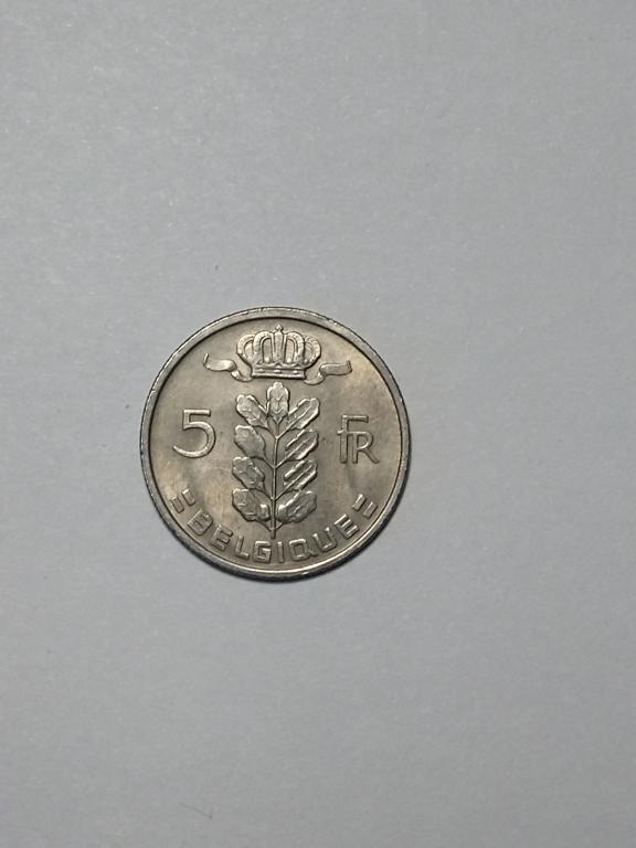 Бельгия. 5 франков  1974 год.