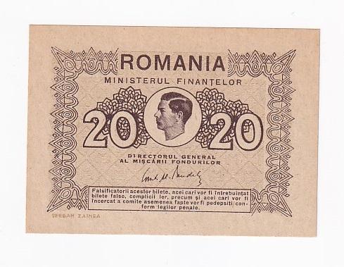 Румыния Банкнота 20 лей 1945 год UNC (42392)