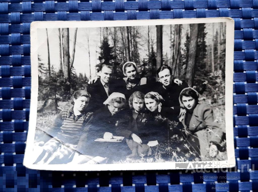 Фото на память Советский быт СССР ЛИПОВАЯ ГОРА Практика 1955 год     0110