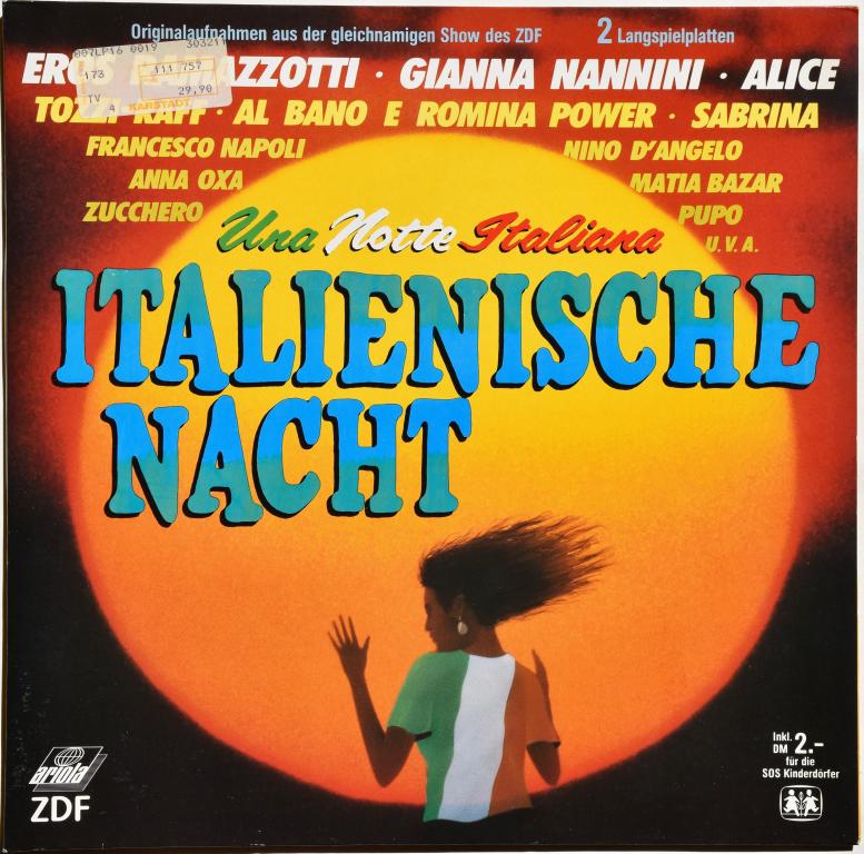 Various "Italienische Nacht" (Matia Bazar Pupo Toto Cutugno R. Fogli Sabrina) 1988 2Lp