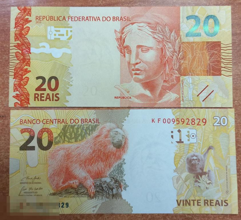 Бразилия 20 реалов 2010 (2019) P Р255е UNC