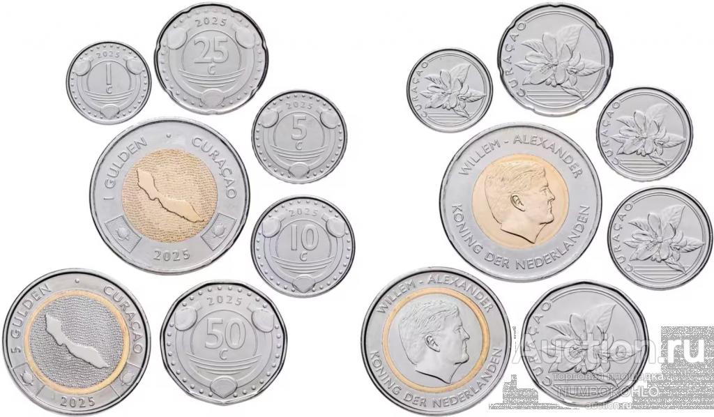 Кюрасао 2025 набор гульденов 7 монет