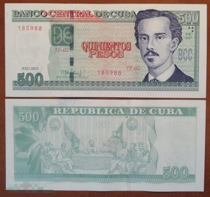 Куба 500 песо 2023 год Пресс аUNC