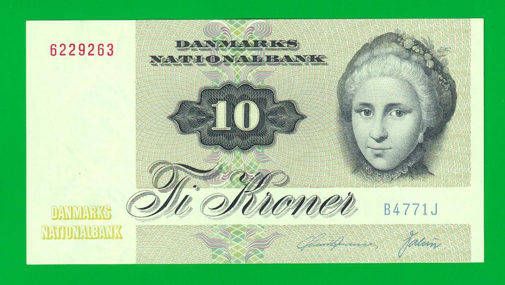 ДАНИЯ 10 крон 1977 - 48g(1)   UNC