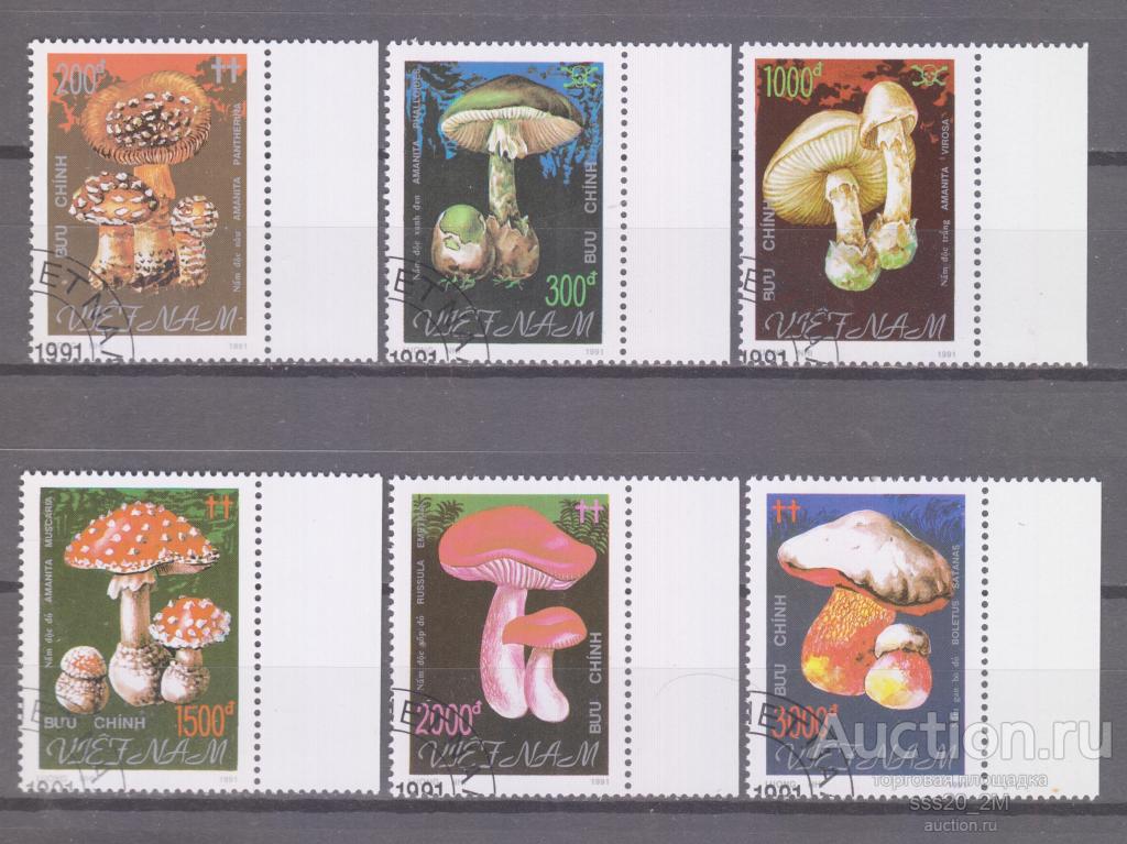 Вьетнам 1991 ядовитые грибы Mi2275-2280