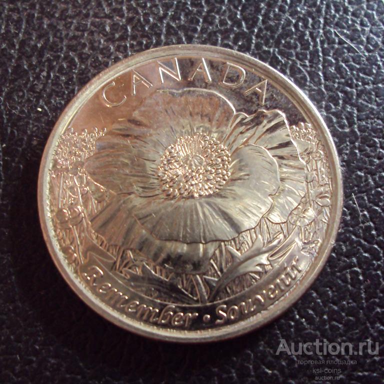 Канада 25 центов 2015 год Мак.