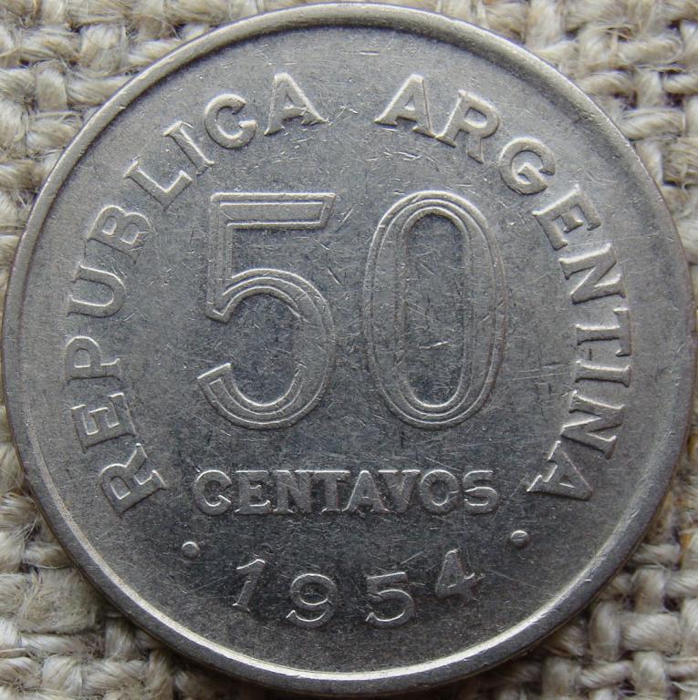 Аргентина 50 сентаво 1954 год