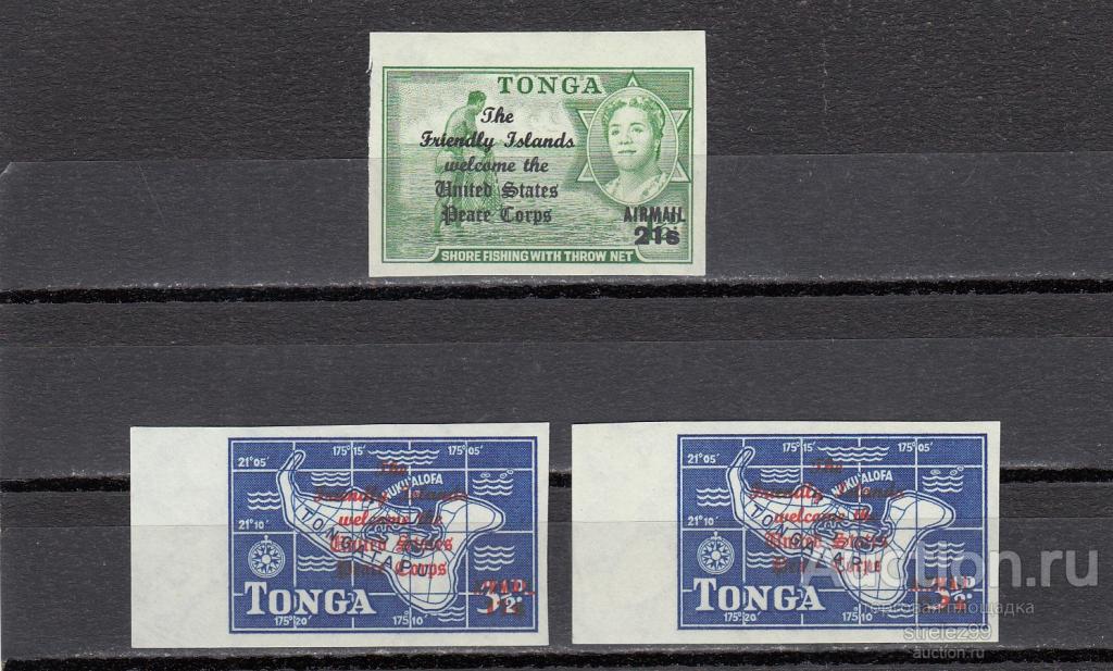 TONGA ТОНГА    Карта  Рыбаки  Серия 1967 Надпечатка Сост** MNH