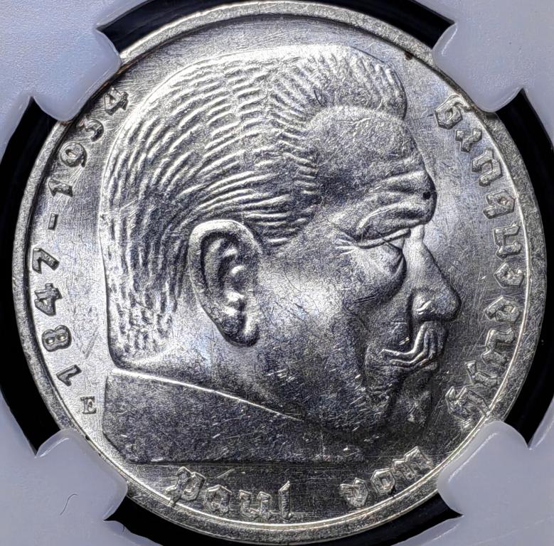 5 марок .1936г. (E) DNC MS 65